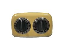 AMCO Two Timer Twin Dual Vintage Retro Yellow Manual Dial Timer picture