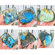 4PC Natural Labradorite Quartz Crystal Freeform Mineral Specimen Healing 2580G picture