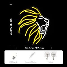 Lion Head Neon Sign Cool LED Neon Light Dimmable Yellow White lion head neon picture