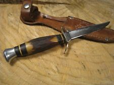 Small Vtg. Pic Hollow Ground Solingen Germany Hunting Knife Stag 3 1/2