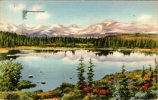 Vintage postcard - RED ROCK LAKE ABOVE WARD Colorado linen picture