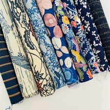 Bundle #106 Ocean Vintage Silk Fabric Scraps Japanese Kimono Fabric Bag picture