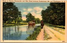 Chesapeake & Ohio Canal Between Cumberland, MD & Washington, DC - Postcard picture
