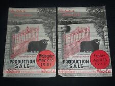 1951-1952 RED GATE FARM PRODUCTION CATTLE SALE CATALOG LOT OF 2 - J 9236 picture