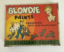 VINTAGE 1946 BLONDIE DAGWOOD PAINT SET TIN LITHO CASE COMICS No contents picture