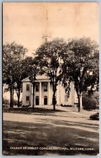 Vtg Milford Connecticut CT Church of Christ Congregational 1940s View Postcard picture