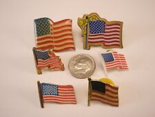 6 lot American Flags Vintage Tie Tack Lapel Pin stars stripes n02 picture