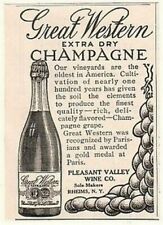 1908 Great Western Extra Dry Champagne Print Ad picture