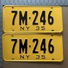 1935 New York license plate pair 7M 246 YOM DMV Monroe Ford Chevy Dodge P076 picture