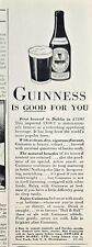 1946 VINTAGE PRINT AD - GUINNESS IMPORTED STOUT BEVERAGE - IT IS GOOD FOR YOU picture