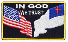 IN GOD WE TRUST CHRISTIAN  FLAG JESUS CHRISTIAN GOD HOOK PATCH BY MILTACUSA picture