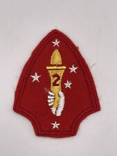 Original WWII US USMC 2nd MAR Div Embroidered Felt SSI Uniform Patch picture