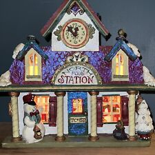 Kurt S Alder Snowtown North Pole Station~ Lights Up~ *READ Christmas Village picture