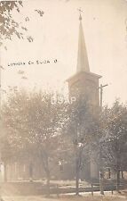 A79/ Elida Ohio Postcard Real Photo RPPC 1908 Lutheran Church Lima Allen County picture