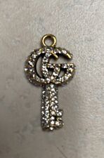 Gucci GG Button Crystal Rhinestone Zipper Pull  Gold Key Shape 1pc 30mm X 15mm picture
