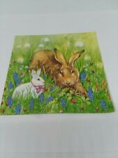 Four IHR Easter Bunny Napkins 3 PLY 10X10 Inches Craft Decoupage picture