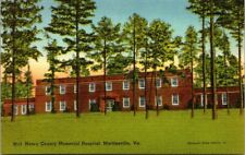 Martinsville Virginia Henry County Memorial Hospital Vintage Linen Postcard B27 picture