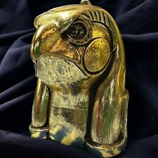 RARE ANCIENT EGYPTIAN ANTIQUE Head God Horus Of Solid Stone & Gold Leaf Egyptian picture