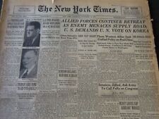 1950 NOVEMBER 30 NEW YORK TIMES - U. S. DEMANDS U. N. VOTE TO KOREA - NT 5976 picture