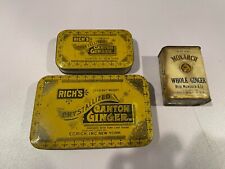Lot of 3 Vintage Antique Ginger Tins Rich's Canton Ginger Monarch Whole  picture