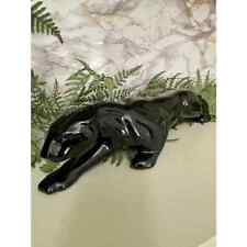 Black Glazed Panther Mid Century Modern Stalking Panther Figurine 15