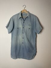 Vintage 40s WW2 USN Denim Chambray Short Sleeve Shirt picture