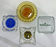 Lot Of 4 Vintage Glass Advertising Ashtrays US Naval Academy Hotel Bar and Grill picture