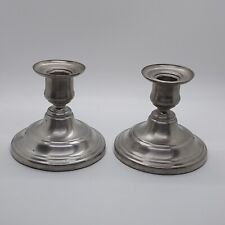 Vintage Set Of 2 International Silver Company Pewter Candle Holders Made In USA picture