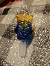 14MM Blue Thick Quality Glass Skull King Bowl picture