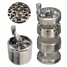 1PC Silver 4-layer Herb Tobacco Grinder Spice Herbal Metal Smoke Crusher Handle picture