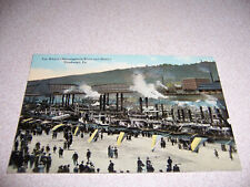 1910s THE WHARF, MONONGAHELA RIVER & STEAMBOATS, PITTSBURGH PA. ANTIQUE POSTCARD picture