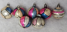 Vintage Hand Painted Mercury Glass Colorful Christmas Tree Ornaments Poland 7 picture