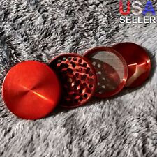 50mm Small Red 4 Piece Tobacco Herb Grinder Portable Metal Travel Size picture