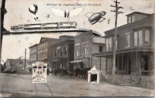 Railroad Square Pepperill MA In The Future Postcard Fantasy Humorous 1908 Postmk picture