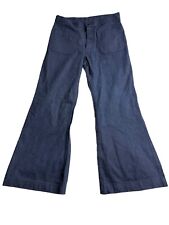 Vintage Navy Dungaree Bell Bottom Jeans 31x29 Blue 80s Flares Military picture