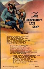 Vtg The Prospector's Last Camp Minnie J Hardy 1940s Linen Postcard picture