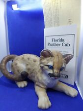 1991 Lenox Florida Panther Cub Porcelain Figurine Smithsonian Cat Blue Eyes picture