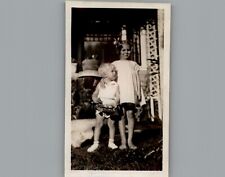 Antique 1940's Brother & Sister - Black & White Photography Photos picture