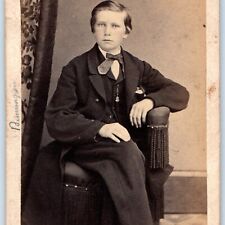 c1870s Reading, PA Handsome Young Man CdV Photo Card Saylor Howard's Express H23 picture