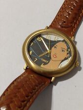 Timex Disney Pocahontas Watch Brown Leather Band Nonworking Untested picture