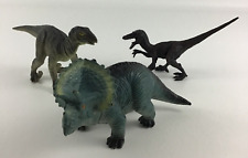 Prehistoric Dinosaur Figures Dino Lot Triceratops Velociraptor Vintage 2000 Toys picture
