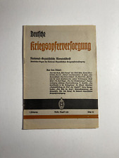 Deutsche kriegsopfer German Military Magazine 1933 kriegsopferversorgung picture