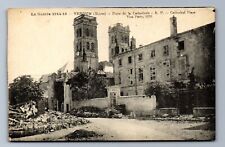 WW1 RUINS CATHEDRAL PLACE, VERDUN, MEUSE, FRANCE PPC Antique Postcard P6 picture