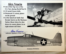 Alex Vraciu signed 8x10 picture US Navy WWII Air Ace 19V 19 Aerial Pilot picture