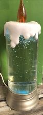 Retired Kirkland’s Glitter Candle Clear 11” W/ Blue Bulb W/Original Box Works picture