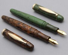 Ebonite Handmade Eyedropper Fountain Pens With Gold Trims Vintage New Old Stock picture