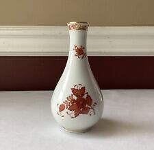 Antique Herend Chinese Bouquet Rust Porcelain Bud Vase, Hungary, 6 1/8” T picture