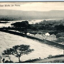 c1910s India Khadakwasla Dam Water Works Poona Pune Lith Photo Maharashtra A28 picture