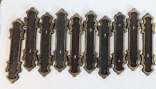 Vintage Bronze Hammered Backplates/Escutcheon National Lock Co- Set Of 10 A picture
