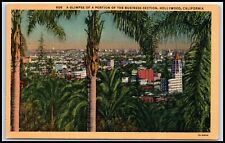 Postcard Glimpse Portion Business Section, Hollywood, California   K66 picture